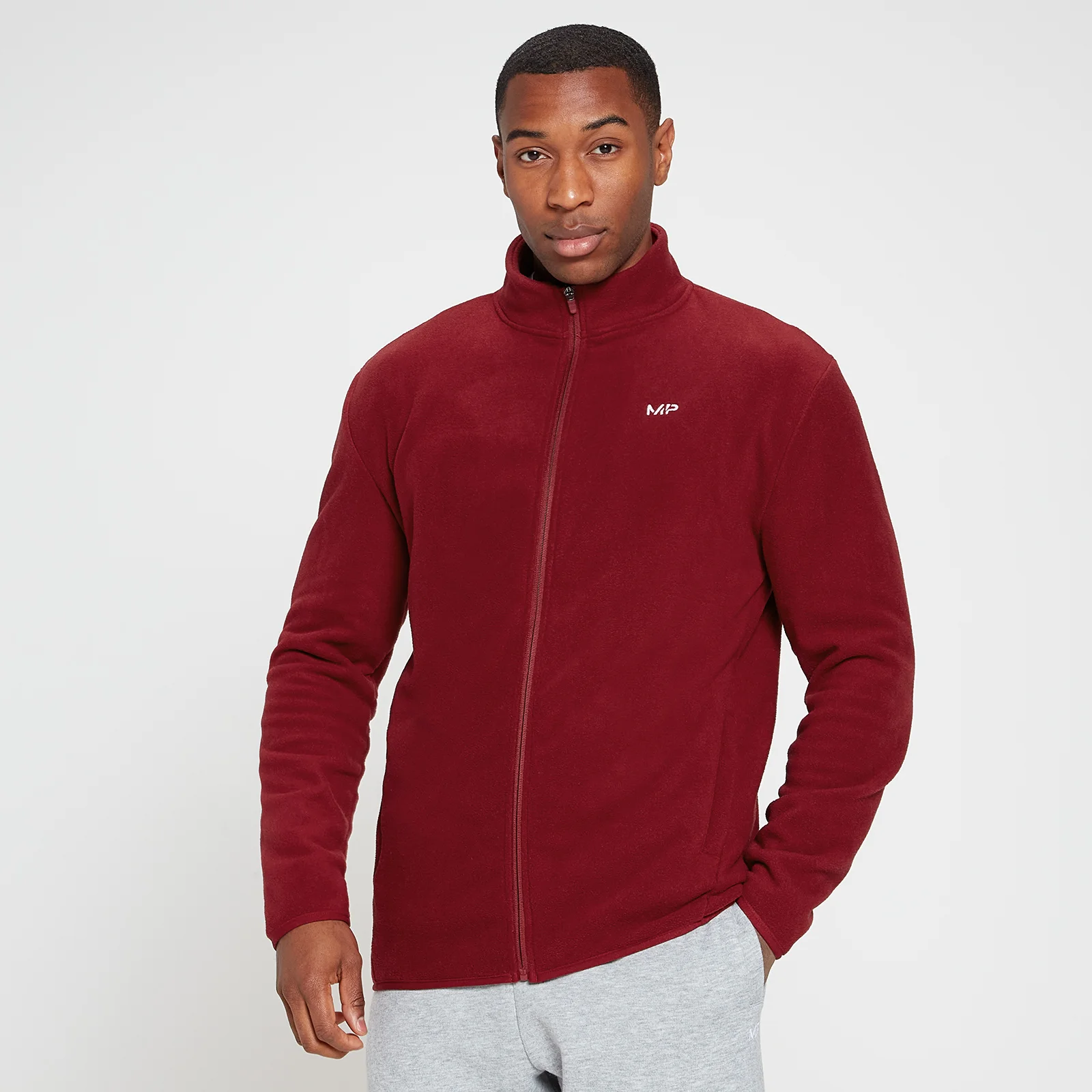 MP Men's Rest Day Zip Up Fleece – Vinröd - XXS Bild 1
