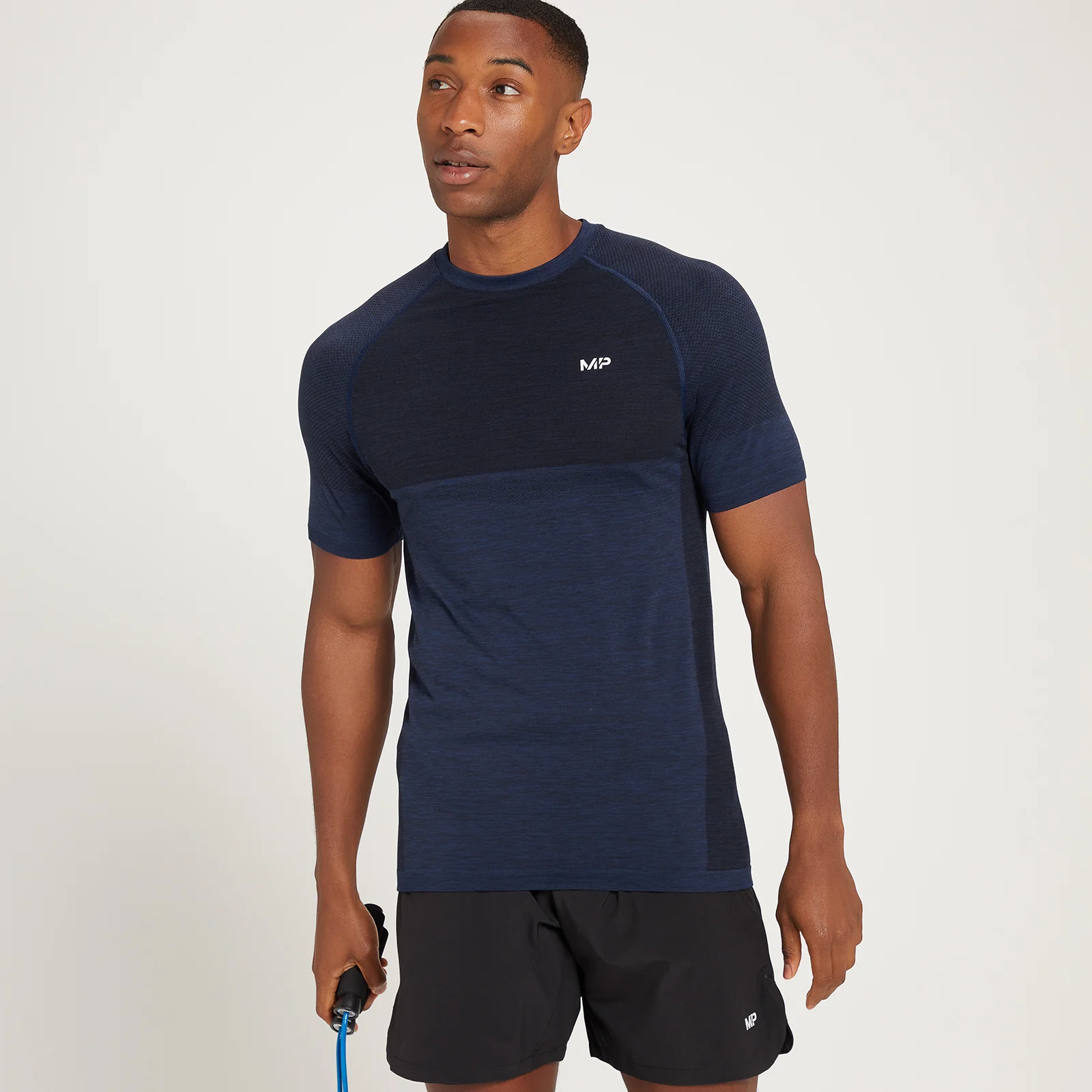 MP Men's Essential Seamless Short Sleeve T-Shirt – Mörkblå - XS Bild 1