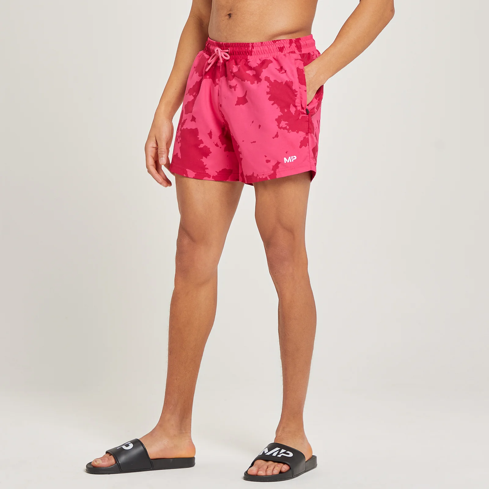 MP Atlantic Printed Swim Shorts för män - Magenta - XXS Bild 1