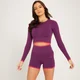 MP Women's Adapt Seamless Long Sleep Crop Trop – Mörklila
