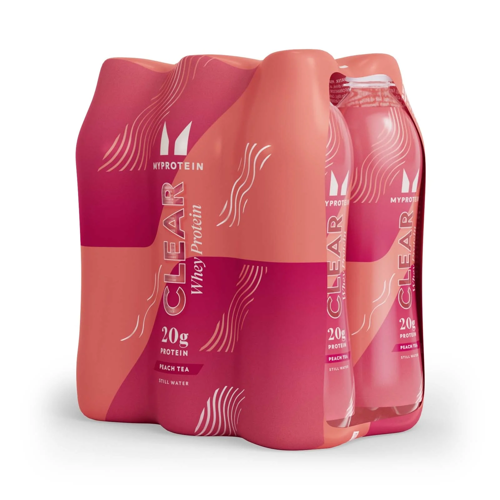 Clear Protein Water – RTD (6-pack) - 6 Pack - Peach Tea Bild 1