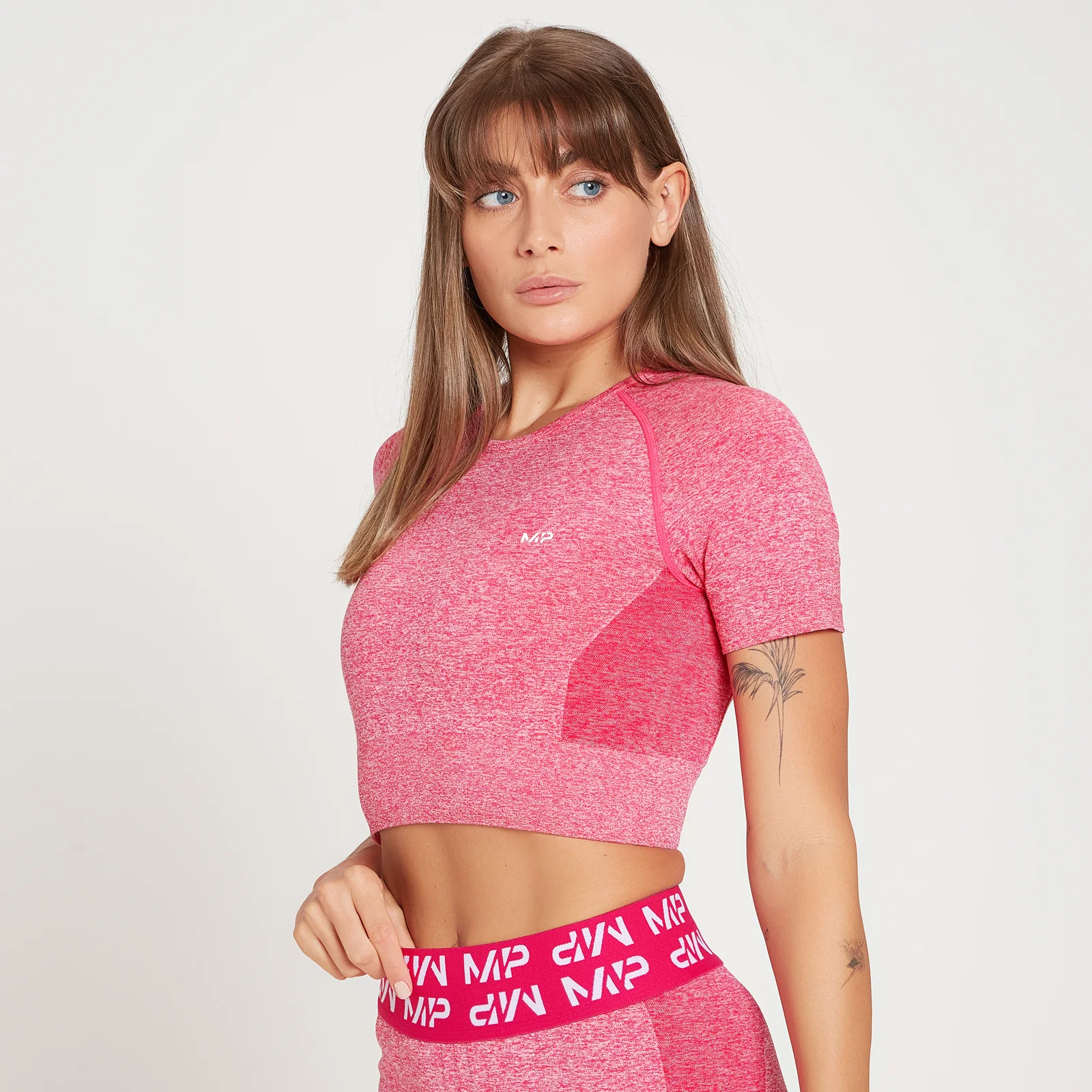 MP Women's Curve Crop Short Sleeve T-Shirt – Magenta - XXS Bild 1