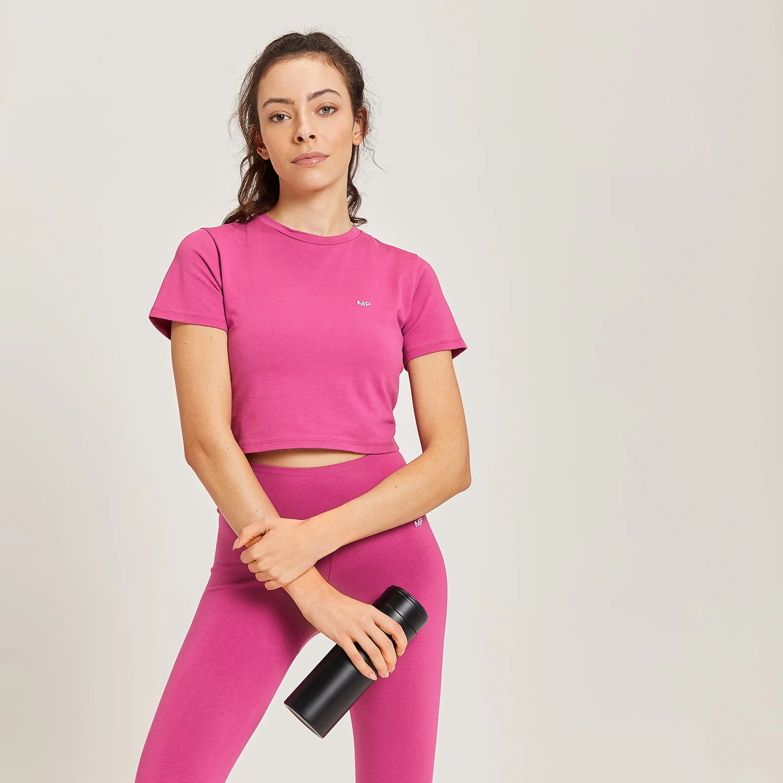 MP Women's Essential Body Fit Crop T-Shirt – Sangria/röd - XXS Bild 1