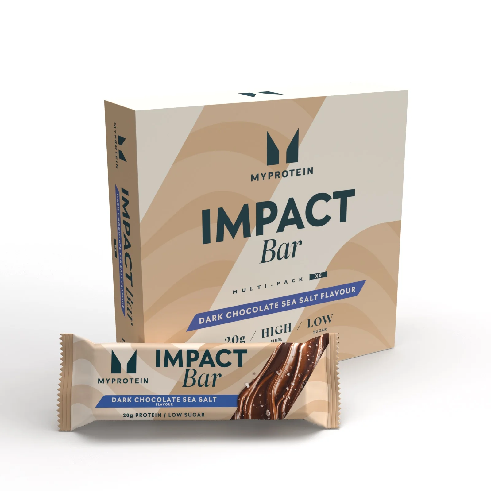 Impact Protein Bar - 6 x 64g - Mörk Choklad och Havssalt Bild 1