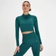 MP Tempo Seamless 1/4 Zip Crop Top för kvinnor - Mörkblå/Zebra
