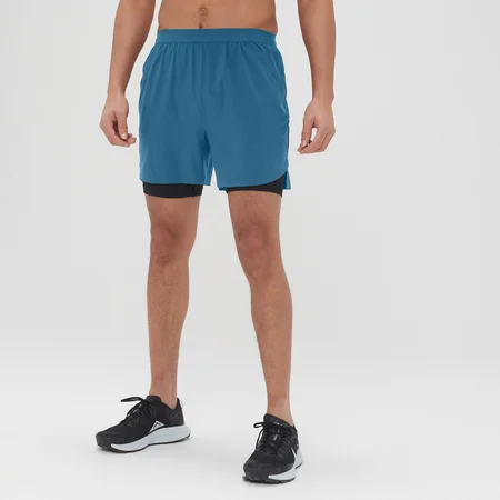 MP Men's Lightweight Woven 5 Inch 2 In 1 Shorts – Blå