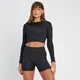 MP Tempo Reversible Long Sleeve Crop Top – Svart