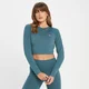 MP Women's Essential Body Fit Long Sleeve Crop T-Shirt – Blå