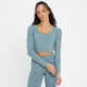 MP Women's Power Open Back Crop Top – Blå