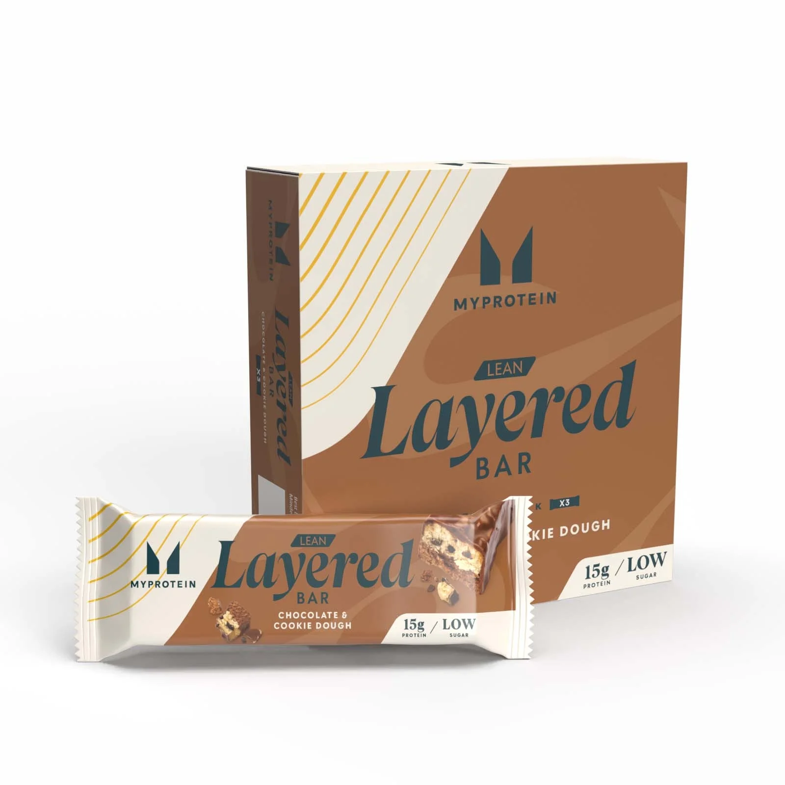 Lean Layered Bar - 3 x 40g - Chocolate and Cookie Dough Bild 1