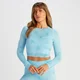 MP Women's Shape Seamless Long Sleeve Crop T-Shirt – Blue Tie Dye