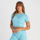 MP Women's Shape Seamless Short Sleeve Crop T-Shirt – Blue Tie Dye