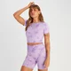 MP Women's Shape Seamless Short Sleeve Crop T-Shirt – Lila tie dye