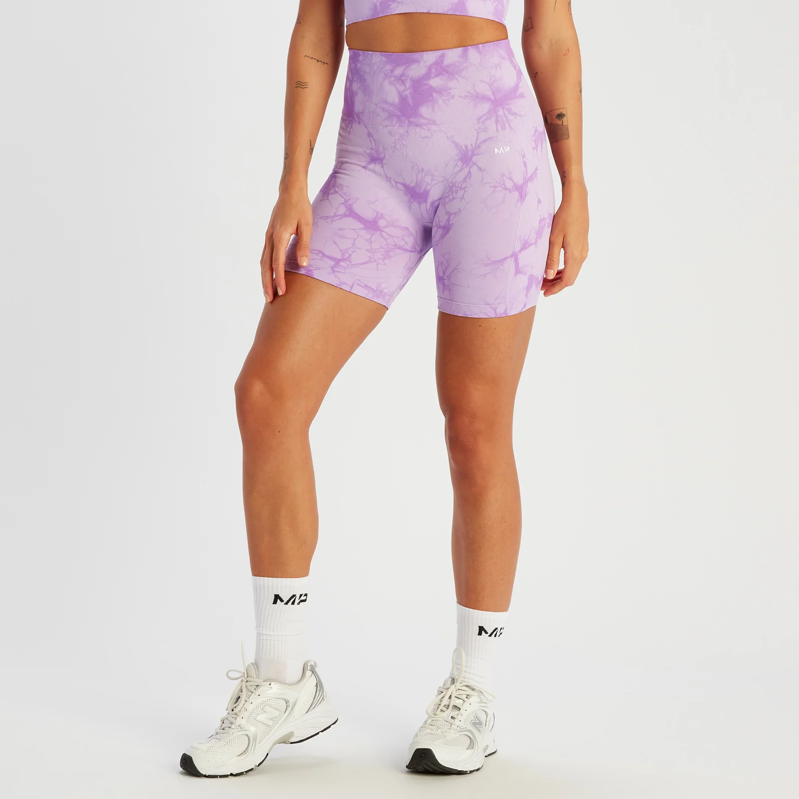 MP Women's Shape Seamless Cycling Shorts – Lila tie dye - XS Bild 1