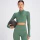 MP Tempo Rib Seamless Crop 1/4 Zip för kvinnor – Grön