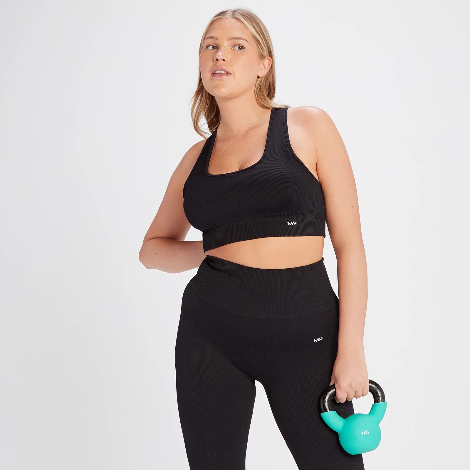 MP Tempo Rib Seamless Bra – Svart - XS Bild 1