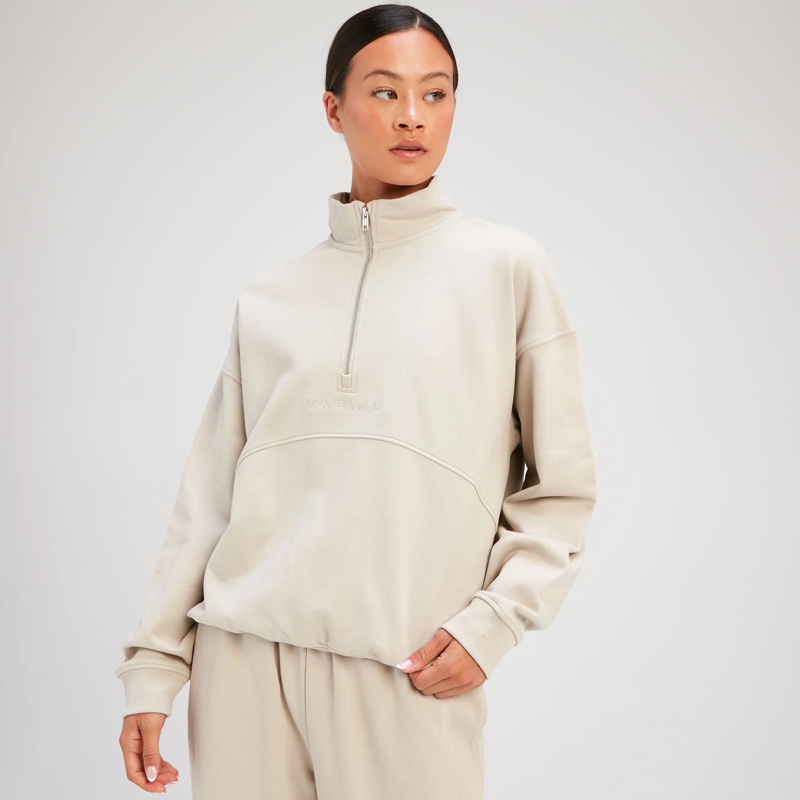 MP Women's Rest Day 1/4 Zip Sweatshirt – Canvas Grey - XS Bild 1