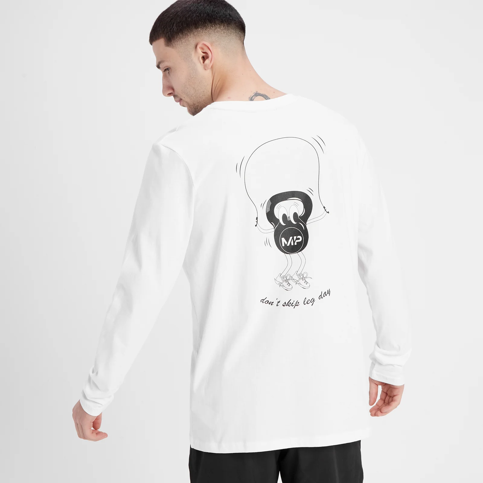 MP Men's Leg Day Graphic Long Sleeve T-Shirt – White - XS Bild 1