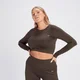 MP Shape Seamless Long Sleeve Crop Top för kvinnor – Mörkbrun
