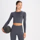 MP Shape Seamless Long Sleeve Crop Top för kvinnor – Grå