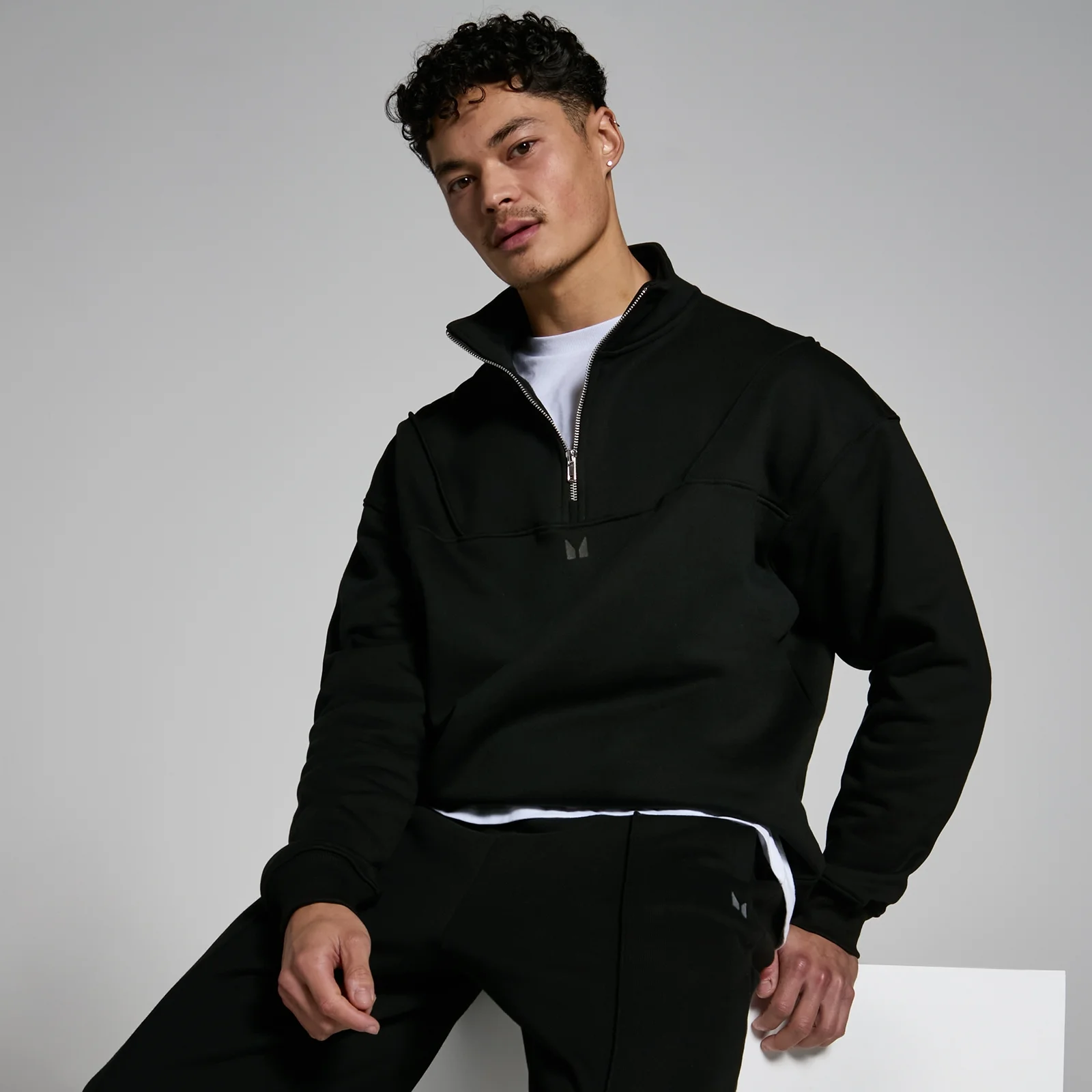 MP Lifestyle Heavyweight 1/4 Zip för män – Black - XS Bild 1