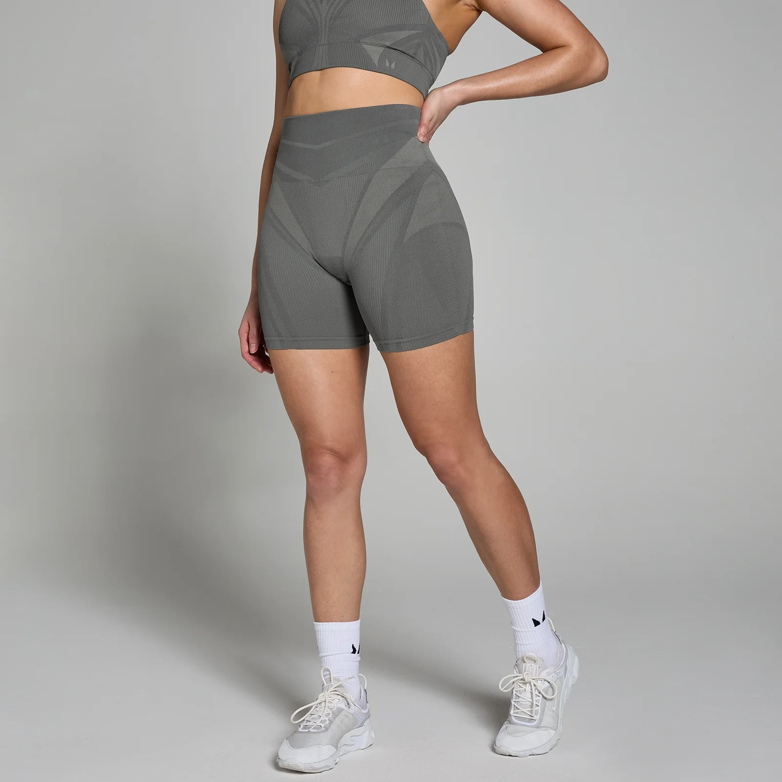 MP Women's Tempo Ultra Geometric Seamless Booty Shorts – Carbon - XS Bild 1