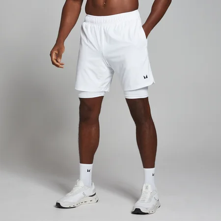 MP Men's 2-in-1 Training Shorts – White