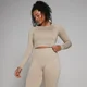 MP Women's Shape Seamless Long Sleeve Crop Top – Sandstone
