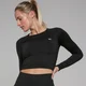MP Women's Shape Seamless Long Sleeve Crop Top – Black