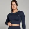 MP Women's Shape Seamless Long Sleeve Crop Top – Navy