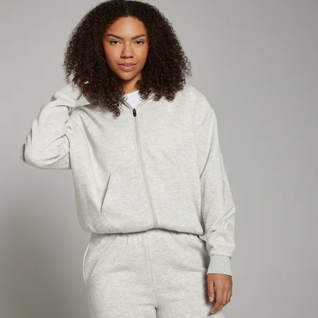 MP Women's Basics Zip Through Hoodie – Light Grey Marl