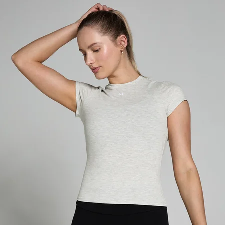 MP Women's Basics Body Fit Short Sleeve T-Shirt – Light Grey Marl