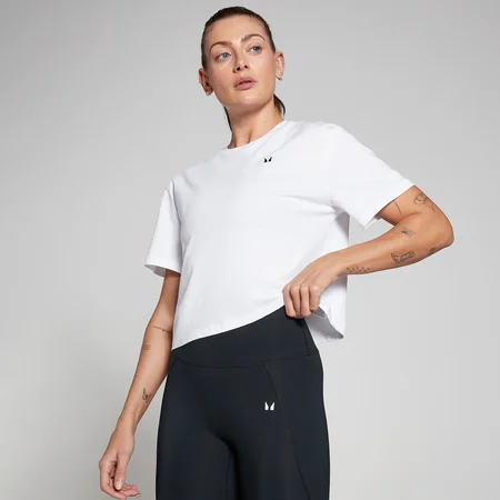 MP Women's Basics Boxy Short Sleeve Crop T-Shirt – White