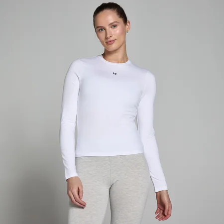 MP Women's Basics Body Fit Long Sleeve T-Shirt – White
