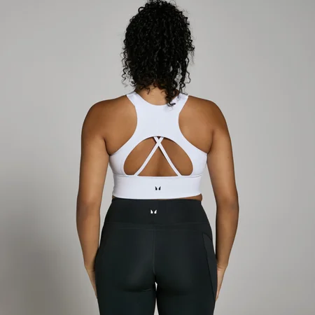 MP Women's Power Longline Sports Bra – White