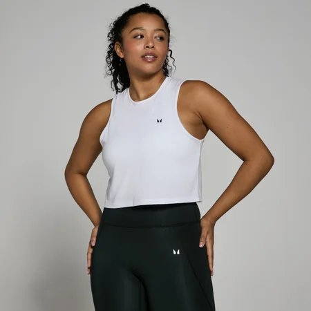 MP Women's Training Cropped Vest – White