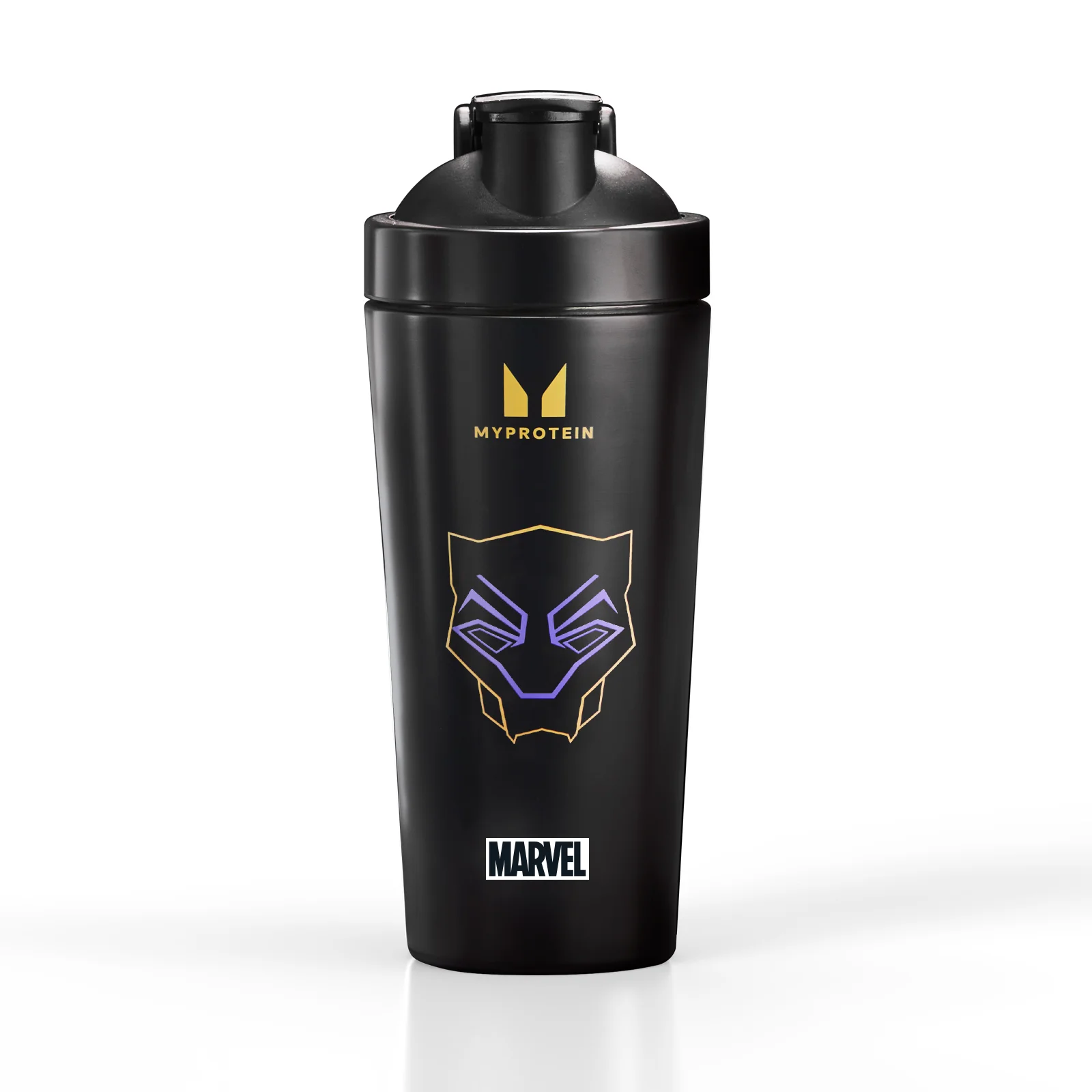 Myprotein Black Panther Recycled Metal shaker – Black Bild 1