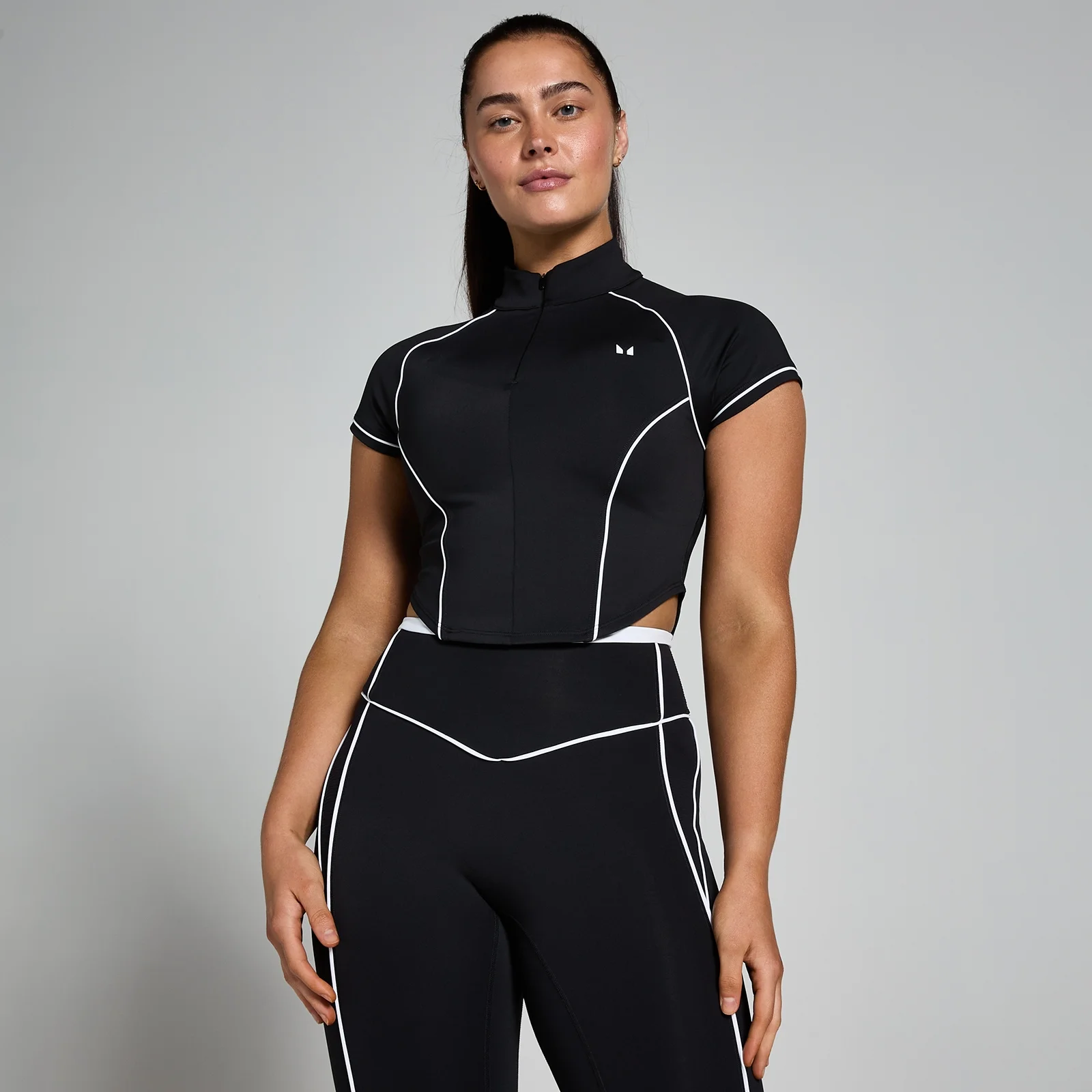 MP Women's Tempo Contrast Piping 1/4 Zip Top – Black - XS Bild 1