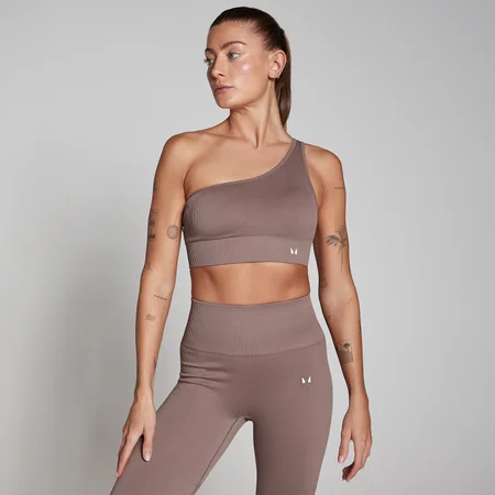 MP Tempo Rib Seamless Asymmetric Bra för kvinnor – Hazelnut