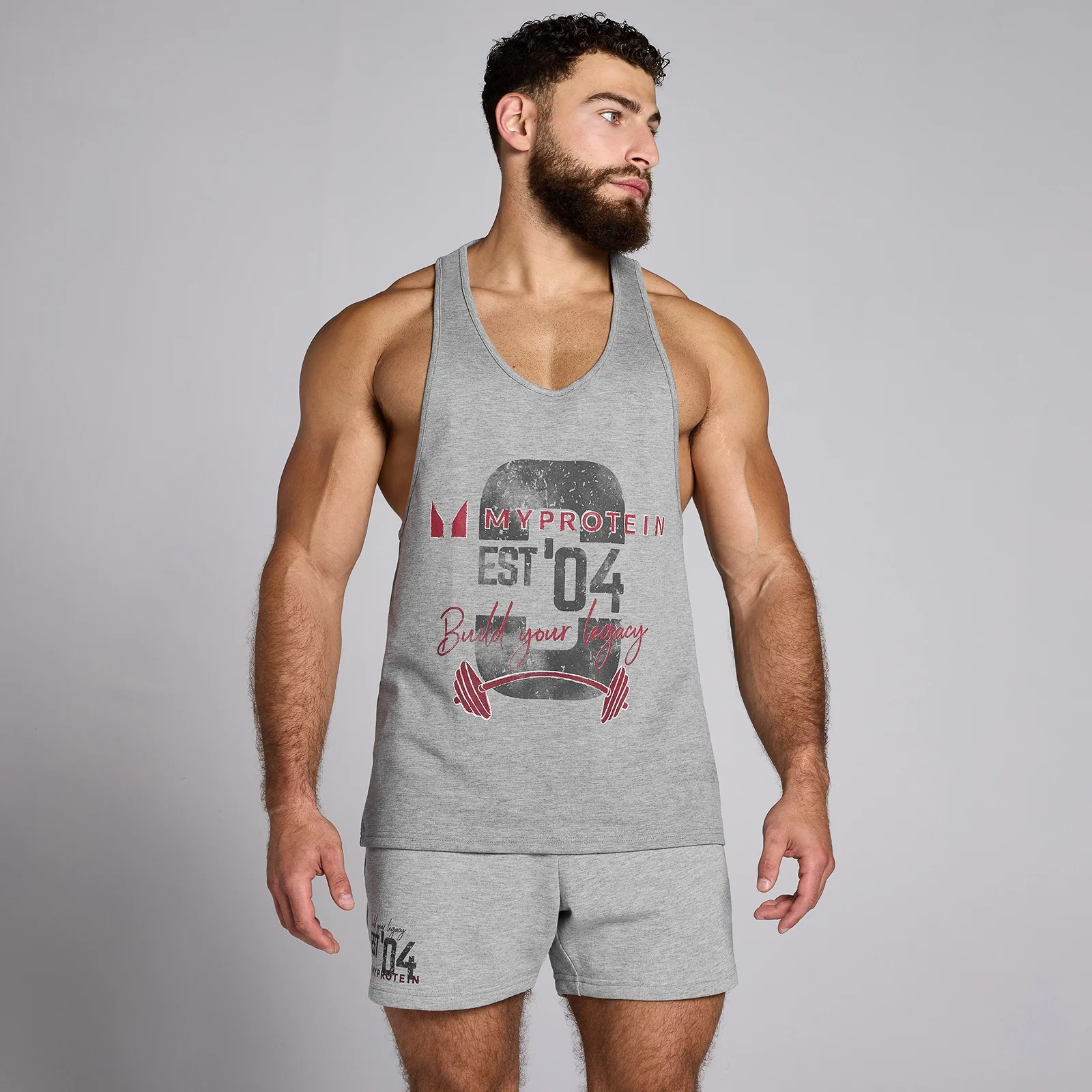 MP Men's Origin Graphic Stringer Grey Marl - XS Bild 1
