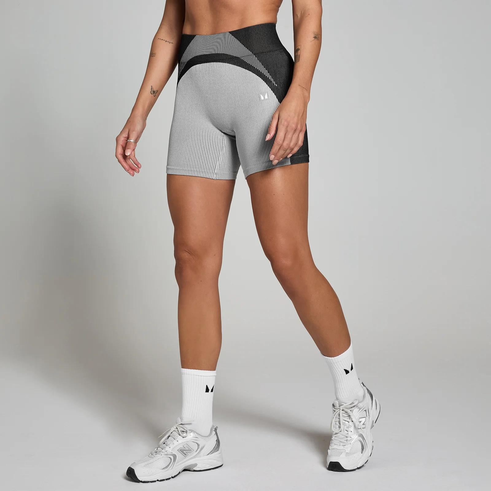 MP Women's Contrast Rib Seamless Cycling Shorts – Black/Grey - XS Bild 1