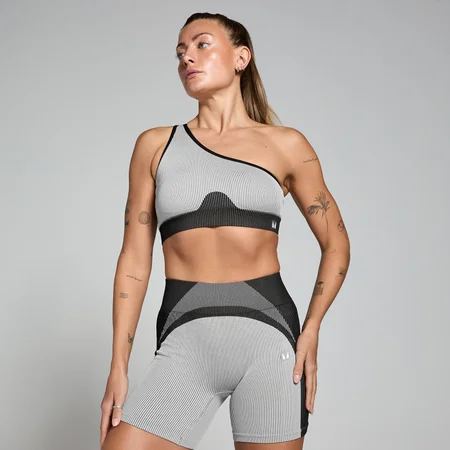 MP Women's Contrast Rib Seamless Bra – Black/Grey
