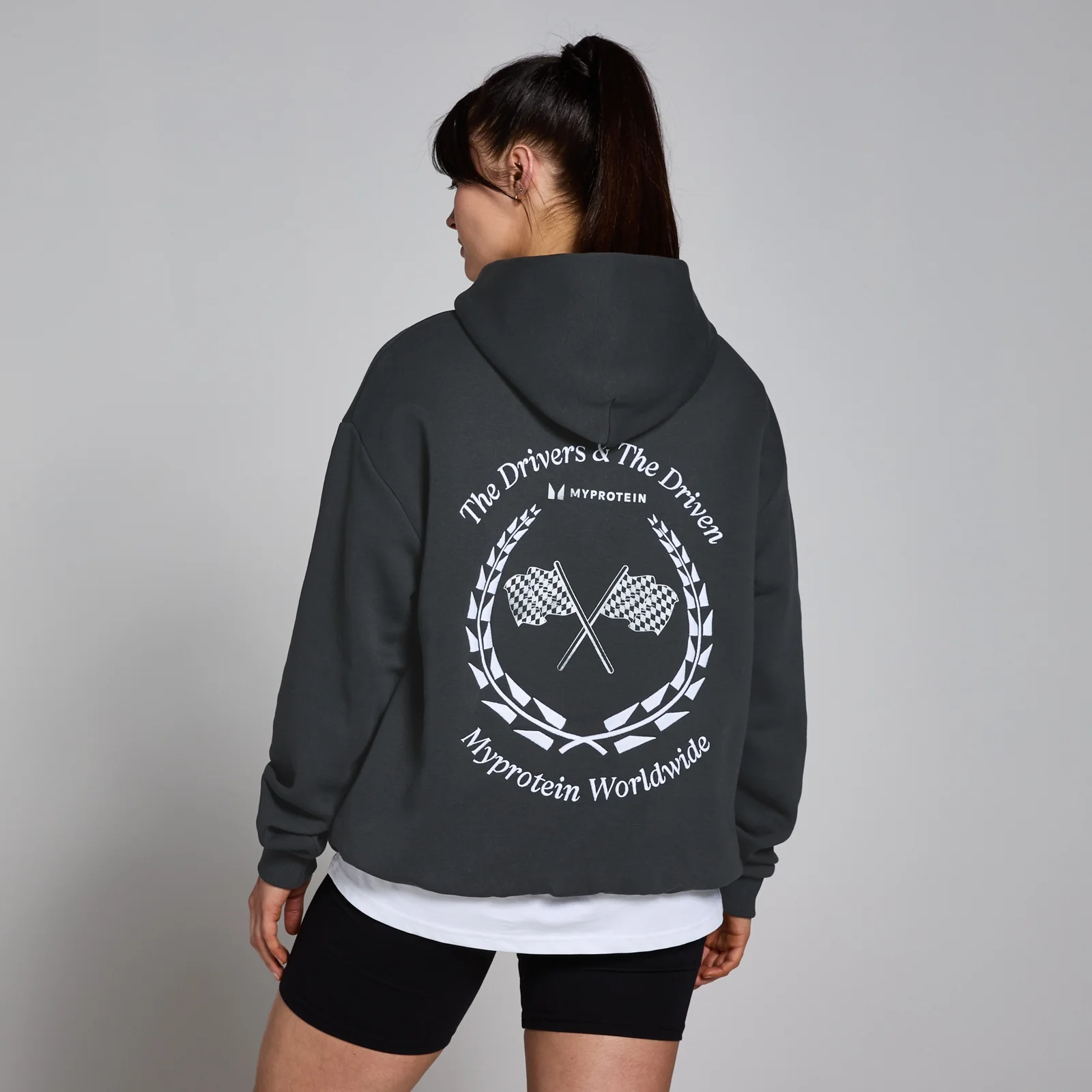 MP World Wide Graphic Hoodie – Washed Black - XXS-XS Bild 1