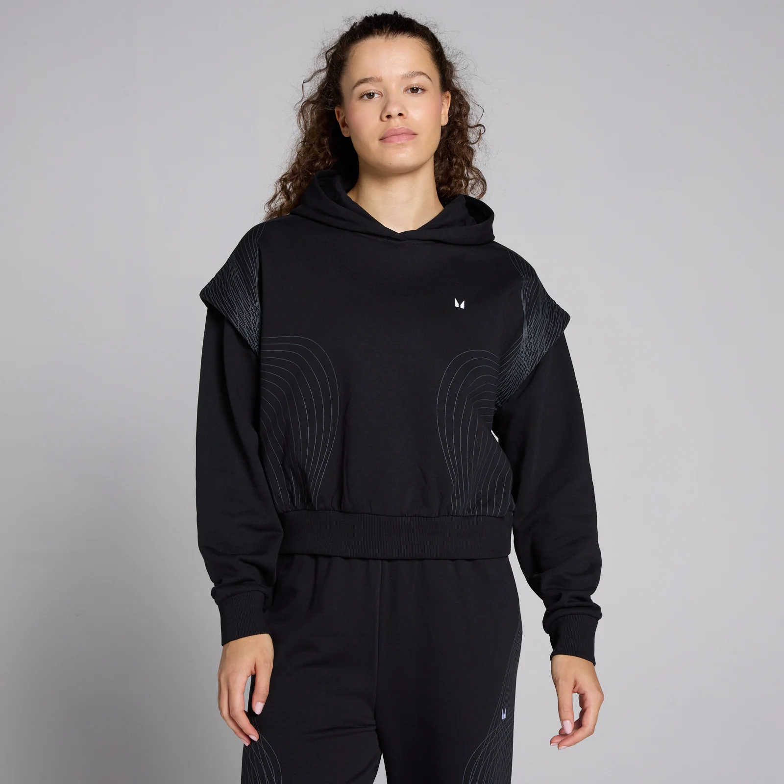 MP Women's Tempo Graphic Crop Hoodie – Black - XS Bild 1