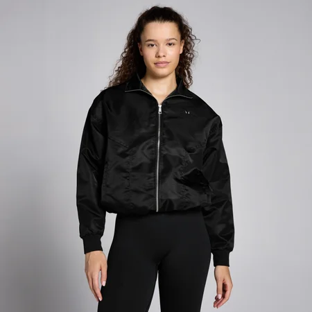 MP Women's Lifestyle Nylon Bomber Jacket – Black