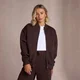 MP Women's Piping Detail Bomber Jacket − Coffee