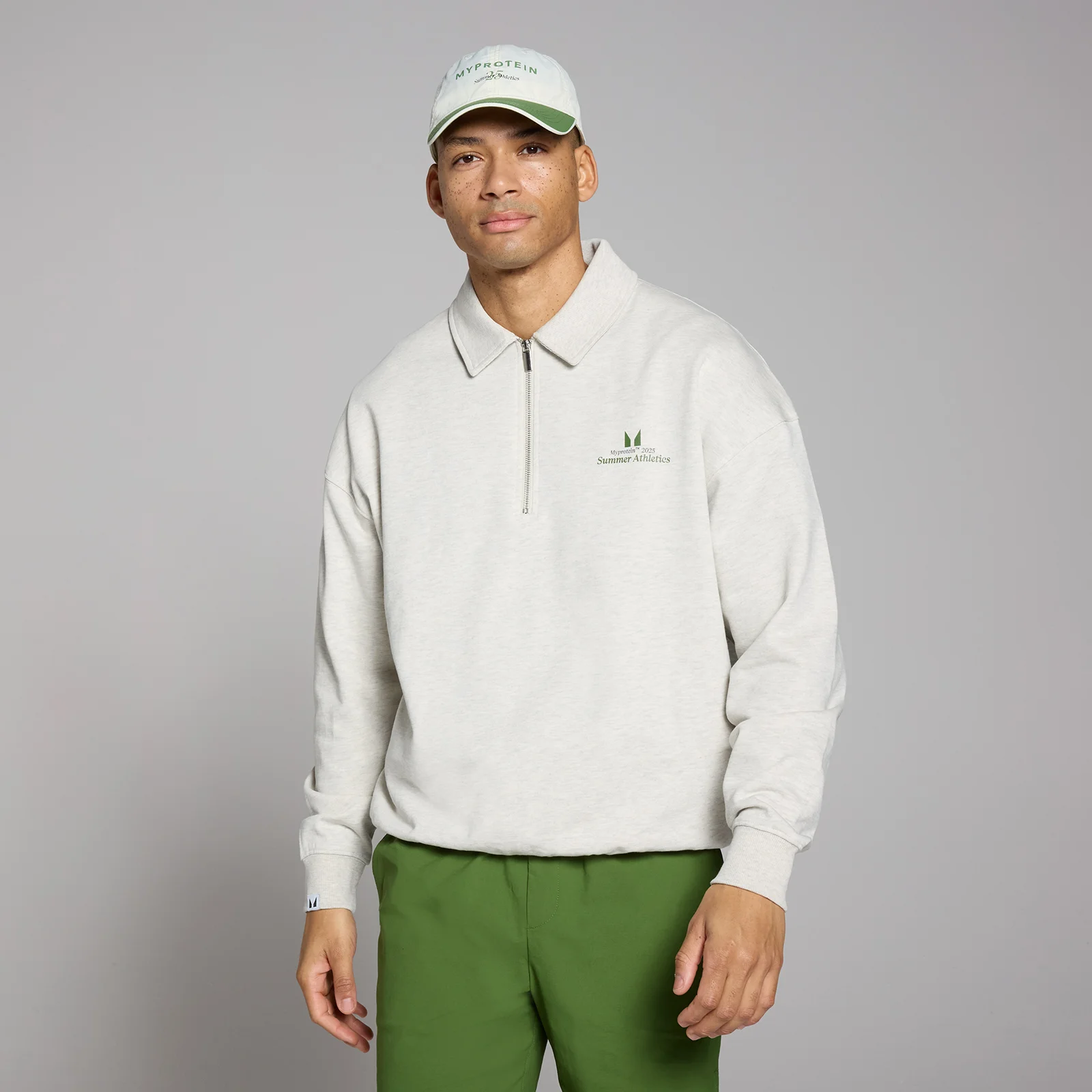 MP Men's Lifestyle Collared 1/4 Zip – Grey Marl - XS Bild 1