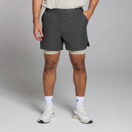MP Men's Tempo 2 in 1 Graphic Shorts – Washed Black