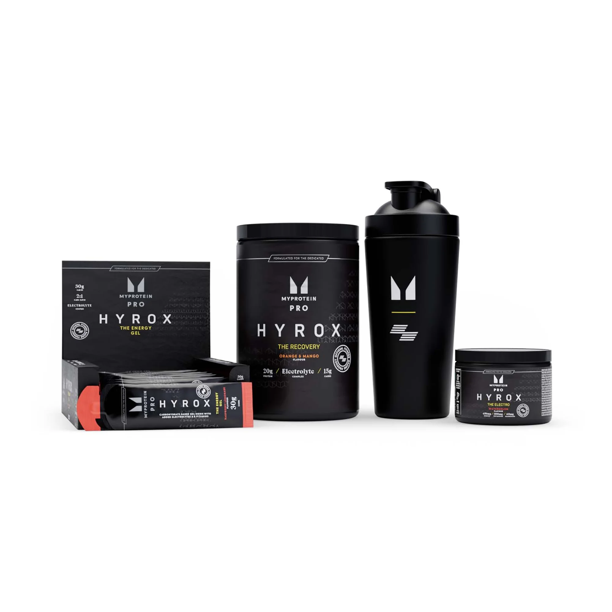 HYROX-paket - THE Energy - Raspberry Lemonade - THE Electro - Watermelon - THE Recovery - Orange & Mango Bild 1