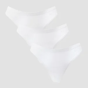 MP Women's Mid Rise No VPL Thong (3-pack) – White - Size M